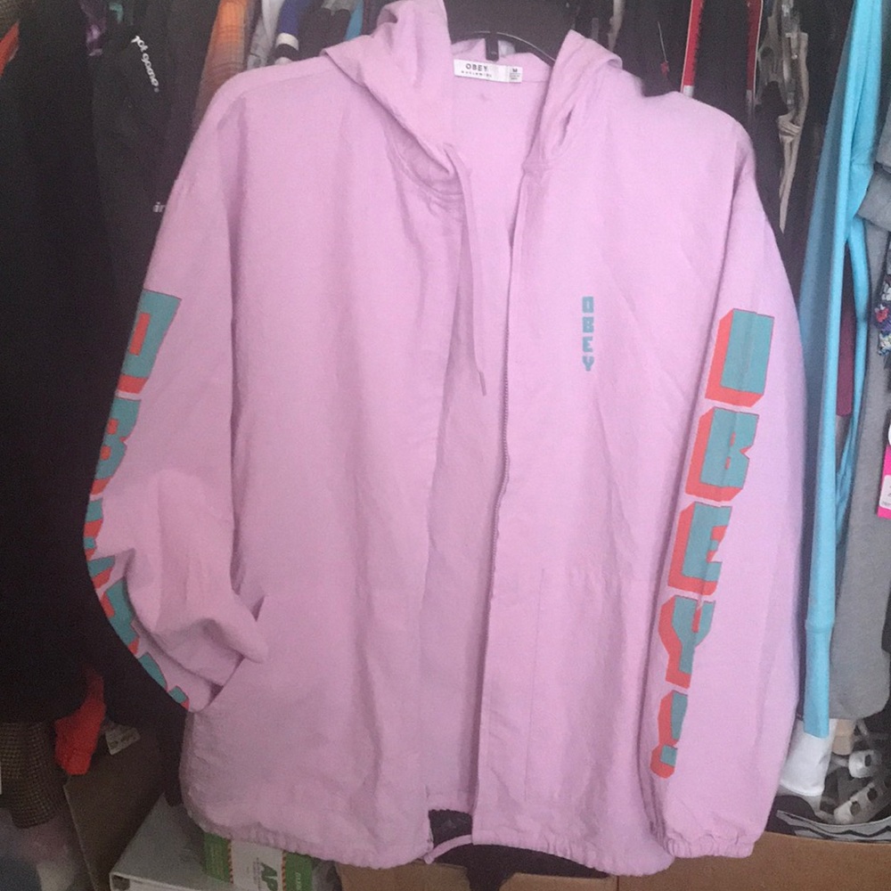 🆕 EUC Obey Pastel Zip Jacket Never worn